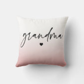 そしてエレガント繊細なピンクの祖母のスクリプトギフト クッション (裏面)