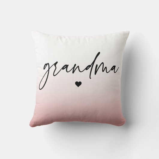 そしてエレガント繊細なピンクの祖母のスクリプトギフト クッション (裏面)