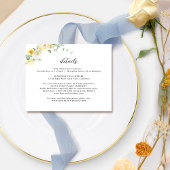 そしてエレガント繊細な黄色いフローラの結婚詳細 エンクロージャーカード