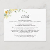 そしてエレガント繊細な黄色いフローラの結婚詳細 エンクロージャーカード (正面)