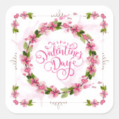 そしてエレガント美しいバレンタインのステッカーのシール スクエアシール (正面)