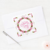 そしてエレガント美しいバレンタインのステッカーのシール スクエアシール (封筒)