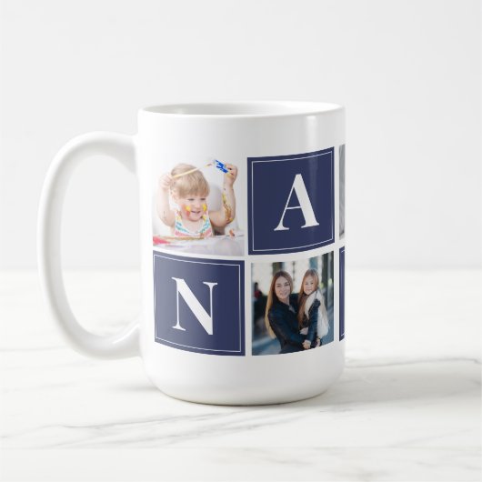 そしてエレガントnanaモダンフォトコラージュ コーヒーマグカップ (左)