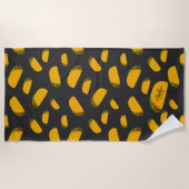 そしてカッコいいおもしろいおいしいタコ柄モノグラム ビーチタオル (正面)