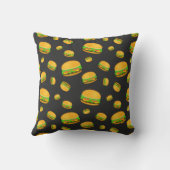 そしてカッコいいおもしろいおいしいバーガーパターンモノグラム クッション (裏面)