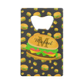 そしてカッコいいおもしろいおいしいバーガーパターンモノグラム クレジットカード栓抜き (裏面)