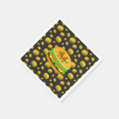 そしてカッコいいおもしろいおいしいバーガーパターンモノグラム スタンダードカクテルナプキン (角)