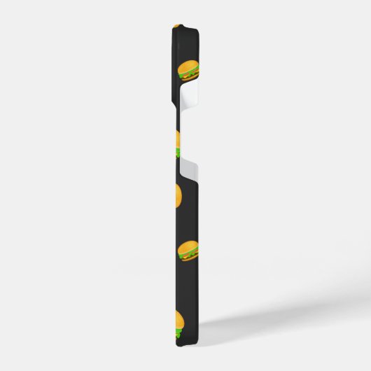 そしてカッコいいおもしろいおいしいバーガーパターンモノグラム iPhoneケース (左側面)