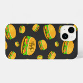 そしてカッコいいおもしろいおいしいバーガーパターンモノグラム iPhoneケース (裏面横)