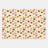 そしてカラフルおいしいドーナツとハート ラッピングペーパーシート (正面2)