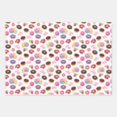 そしてカラフルおいしいドーナツとハート ラッピングペーパーシート (正面)