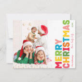 そしてカラフル明るい陽気なクリスマスのフルフォト シーズンカード (正面)