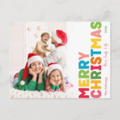 そしてカラフル明るい陽気なクリスマスのフルフォト シーズンポストカード (正面)