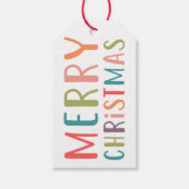 そしてカラフル明るい陽気なクリスマス一家が ギフトタグ (正面)