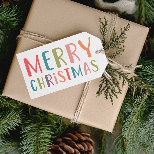 そしてカラフル明るい陽気なクリスマス一家が ギフトタグ