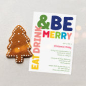 そしてカラフル明食べるい飲み物とパーティーだメリー 招待状