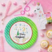 そしてクリスマスも楽しい夜を過ごすまで、タイポグラフィ ペーパープレート (パーティー)