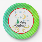 そしてクリスマスも楽しい夜を過ごすまで、タイポグラフィ ペーパープレート (正面)