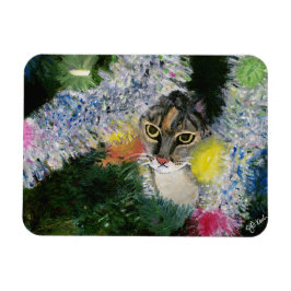 そしてクリスマスツリーの磁石の中の猫 マグネット