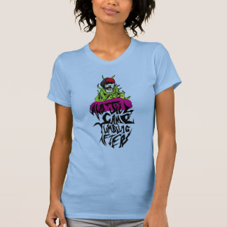 そしてジルは-きつく締まるグリップの後でタンブリングを来ました Tシャツ