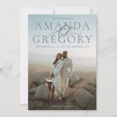 そしてスクリプトフルフォトエレガントセーブザデートカード セーブザデート (正面)