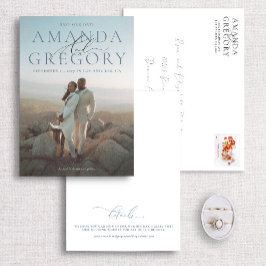 そしてスクリプトフルフォトエレガントセーブザデートカード セーブザデート