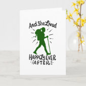 そしてハイキングをしてからずっと幸せに暮らしました カード (黄色い花)