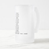 そしてビール神は"ちょうど1人の"ステインをもっと言いました フロストグラスビールジョッキ (正面右)