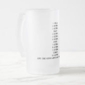 そしてビール神は"ちょうど1人の"ステインをもっと言いました フロストグラスビールジョッキ (正面左)