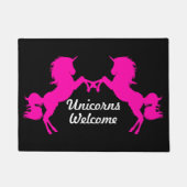 そしてピンクの余りにユニコーンの-ユニコーンの歓迎 ドアマット (正面)