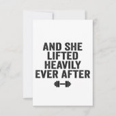 そしてフィットネスの後ずっと彼女は激しく持ち上げおもしろいた サンキューカード (正面)