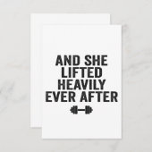 そしてフィットネスの後ずっと彼女は激しく持ち上げおもしろいた サンキューカード (正面/裏面)