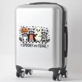 そしてフェラ不気味ル面白いハロウィーンラクーン シール (スーツケース)