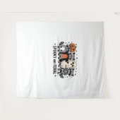 そしてフェラ不気味ル面白いハロウィーンラクーン タペストリー (正面(横))