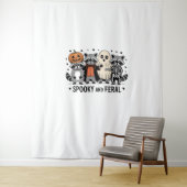 そしてフェラ不気味ル面白いハロウィーンラクーン タペストリー (インサイチュ)