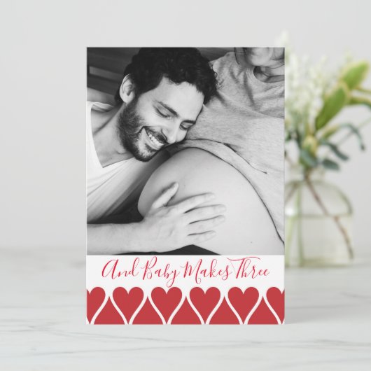 そしてベビーが3枚の写真妊娠の発表をする 案内状 (スタンド正面)