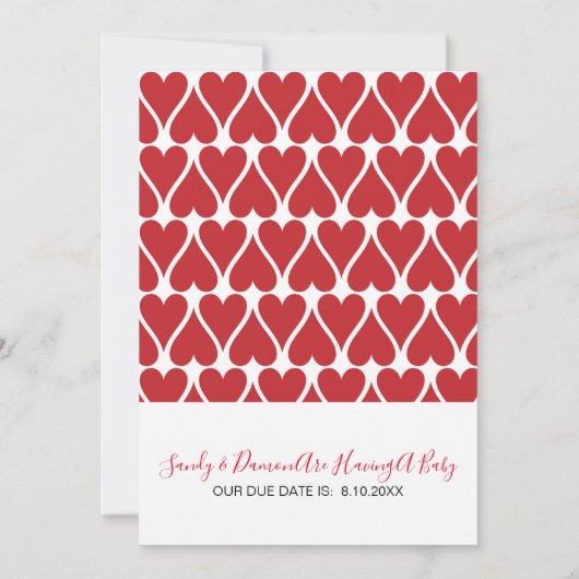 そしてベビーが3枚の写真妊娠の発表をする 案内状 (裏面)