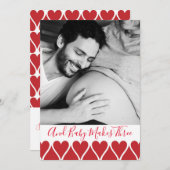 そしてベビーが3枚の写真妊娠の発表をする 案内状 (正面/裏面)