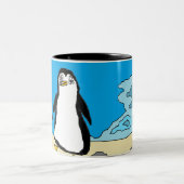そしてペンギーが石を取る ツートーンマグカップ (中央)