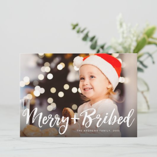 そしてメリークリスマスおもしろいの写真を赤く塗った シーズンカード (スタンド正面)