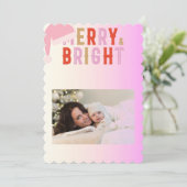 そしてメリークリスマスの明るいグリーティングカード セーブザデート (スタンド正面)