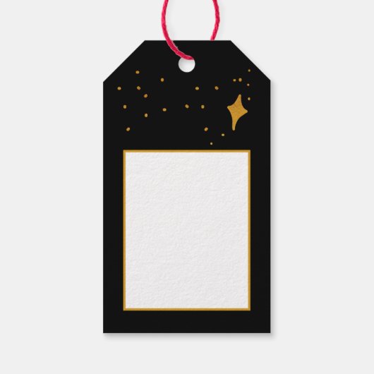 そしてメリーブライトシンプルブラックと金ゴールドのクリスマス ギフトタグ (裏面)