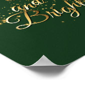 そしてメリーブライトルクス、ダークグリーン&金ゴールドデザイン ポスター (角)