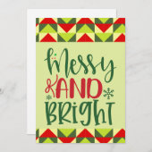 そしてメリー中にクリスマスの明るい名が空白のある シーズンカード (正面/裏面)