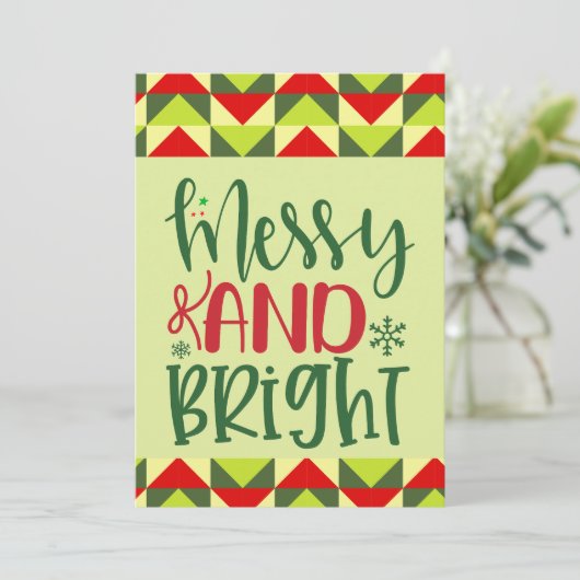 そしてメリー中にクリスマスの明るい名が空白のある シーズンカード (スタンド正面)