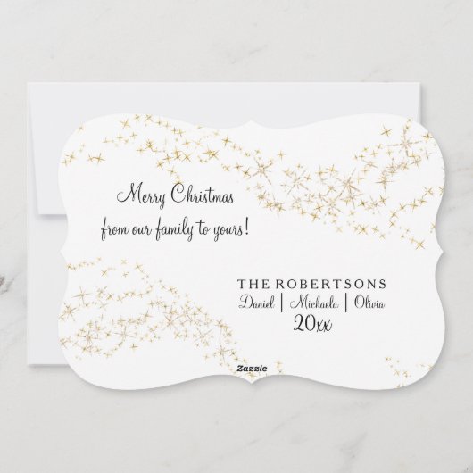 そしてメリー喜びベビーグリッタースター写真クリスマス シーズンカード (裏面)
