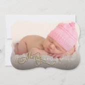 そしてメリー喜びベビーグリッタースター写真クリスマス シーズンカード (正面)