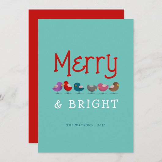 そしてメリー明るいおもしろいかわいいクリスマス シーズンカード (正面/裏面)