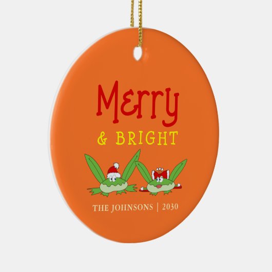 そしてメリー明るいおもしろい可愛いクリスマス セラミックオーナメント (右)