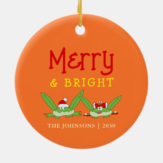 そしてメリー明るいおもしろい可愛いクリスマス セラミックオーナメント (裏面)